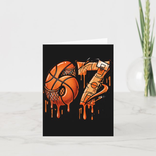 67 Basketball Ice Cream Drip Six Seven  Karte (Vorderseite)