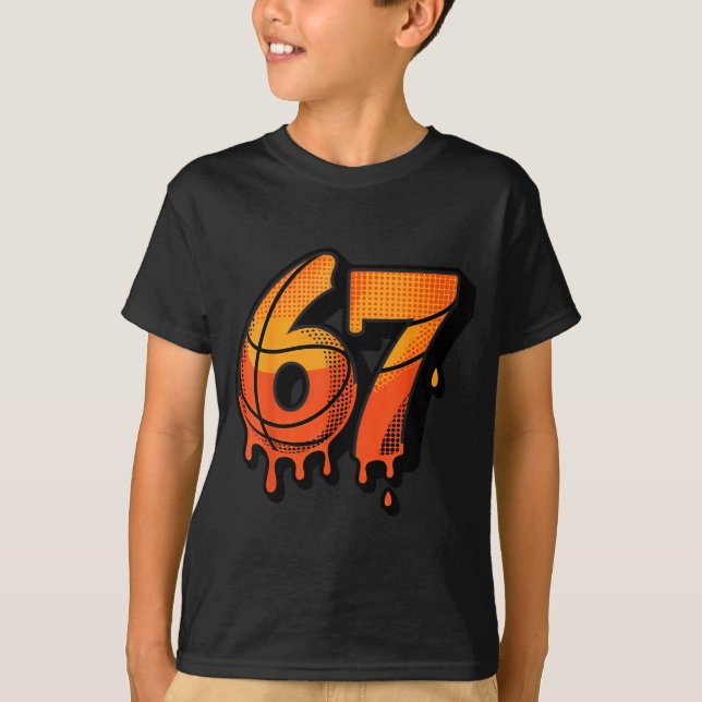 67 Basketball Ice Cream Drip Six Seven  T-Shirt (Vorderseite)
