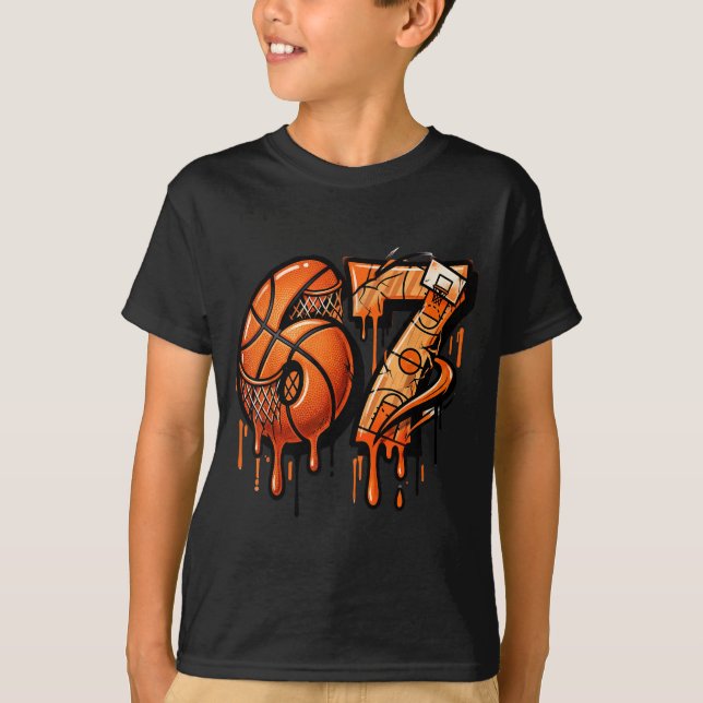 67 Basketball Ice Cream Drip Six Seven  T-Shirt (Vorderseite)