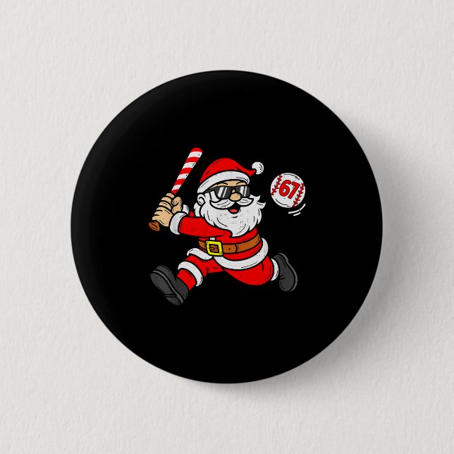 67 Basketball Santa Six Seven Meme Christmas Srt M Button (Vorderseite)