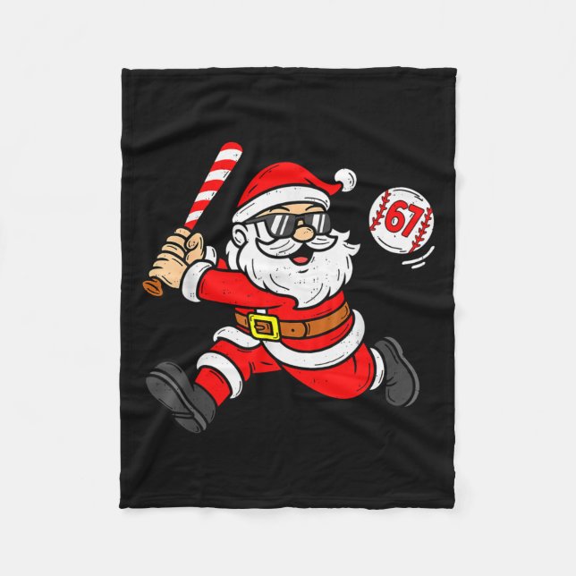 67 Basketball Santa Six Seven Meme Christmas Srt M Fleecedecke (Vorderseite)