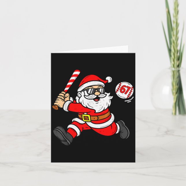 67 Basketball Santa Six Seven Meme Christmas Srt M Karte (Vorderseite)