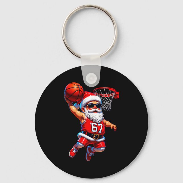 67 Basketball Santa Six Seven Meme Christmas Srt M Schlüsselanhänger (Vorderseite)