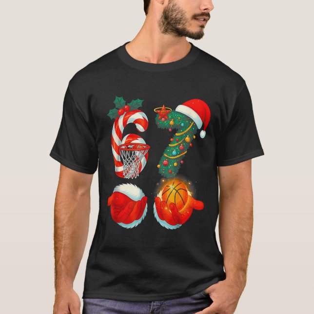 67 Basketball Santa Six Seven Meme Christmas Srt M T-Shirt (Vorderseite)