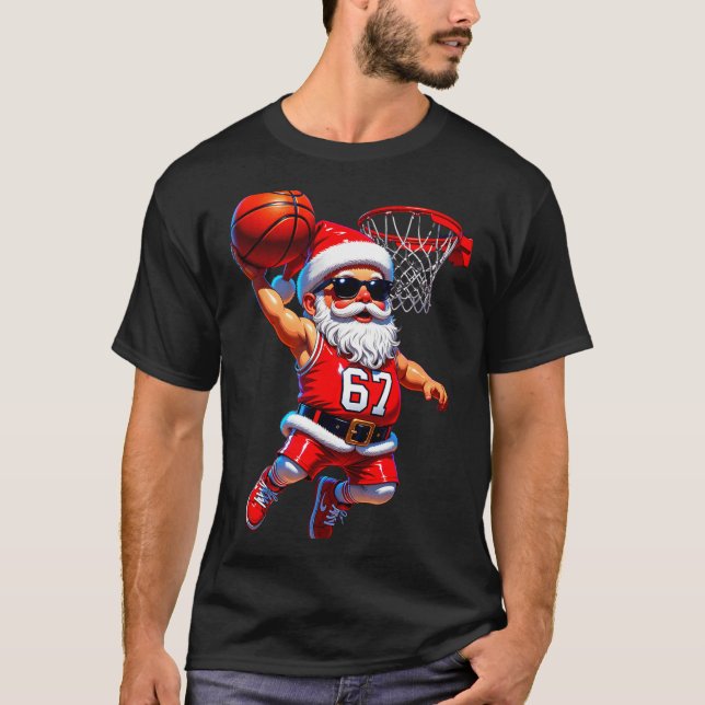67 Basketball Santa Six Seven Meme Christmas Srt M T-Shirt (Vorderseite)