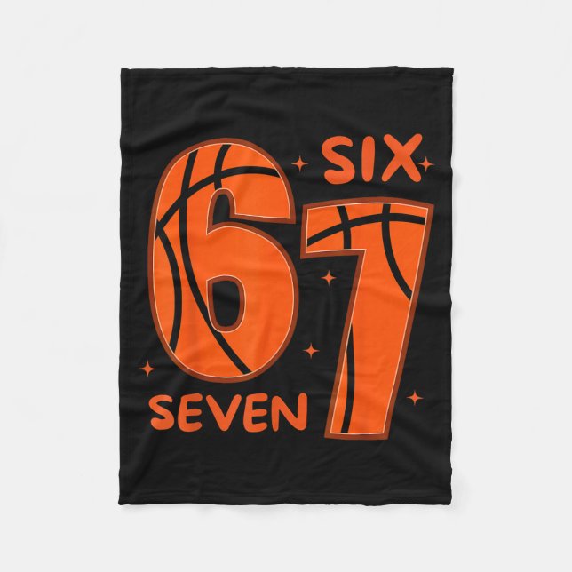 67 Basketball Six Seven 6 7 Meme 6  Fleecedecke (Vorderseite)