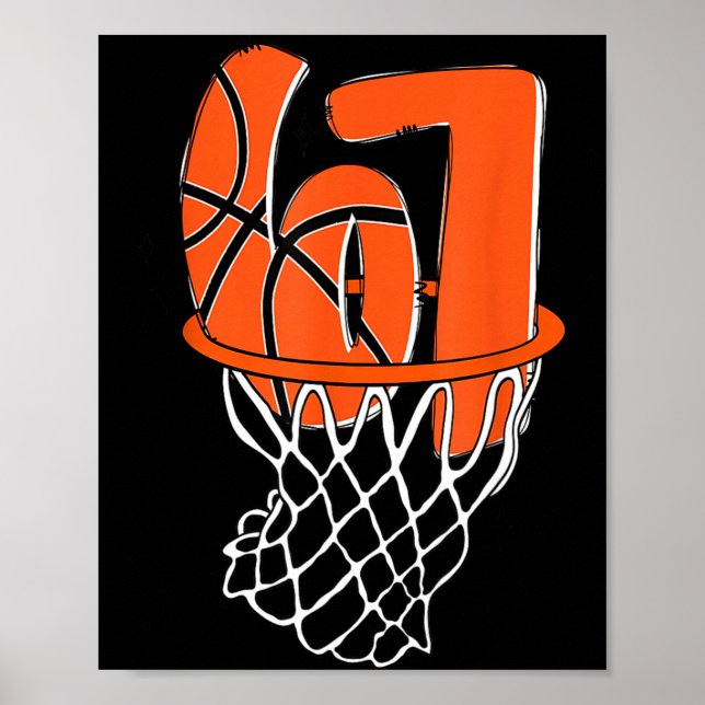 67 Basketball Six Seven 6 7 Meme Funny 67 Basketba Poster (Vorne)