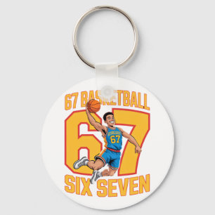 67 Basketball Six Seven Meme Schlüsselanhänger