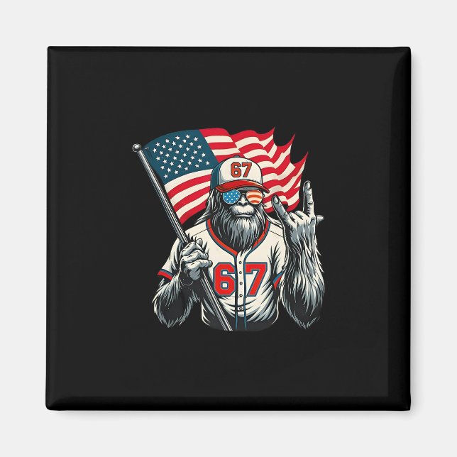 67 Bigfoot Meme Funny Six Seven Gen Alpha Slang Magnet (Vorne)