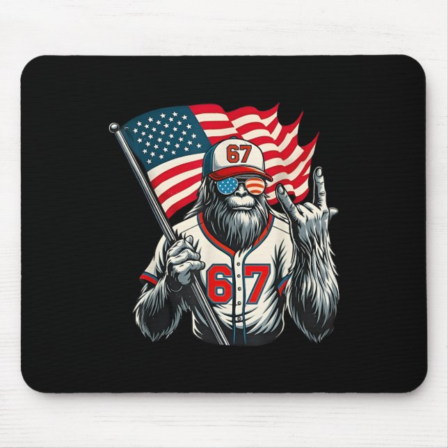 67 Bigfoot Meme Lustig Six Seven Gen Alpha Slang  Mousepad (Vorne)