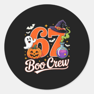 67 Boo-Crew lustiger Halloween-Geist Hexe Kürbis Runder Aufkleber