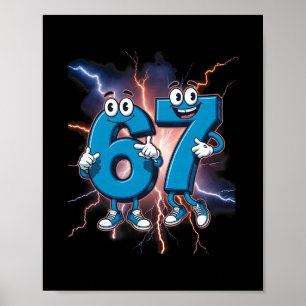67 Brainrot Italienisches Meme Lustig 67 Kinder Ko Poster