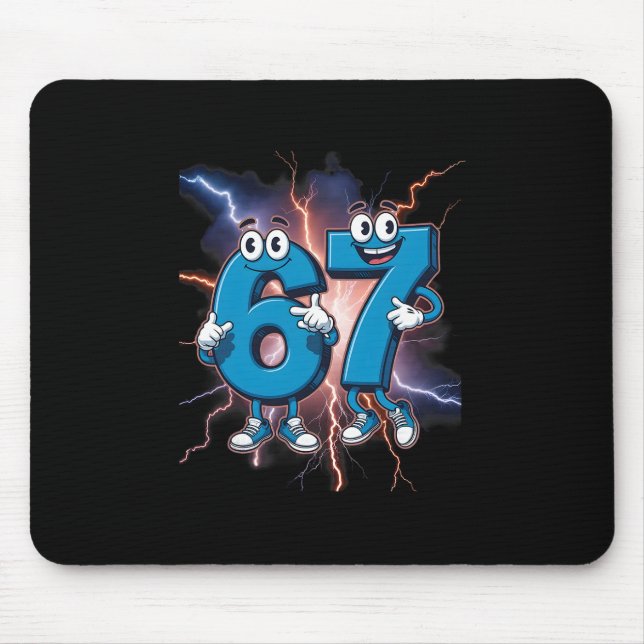 67 Brainrot italienisches Meme lustig 67 Kinderkos Mousepad (Vorne)