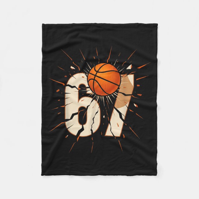 67 Brainrot Jugend Basketball Drip - Lustige Kinde Fleecedecke (Vorderseite)
