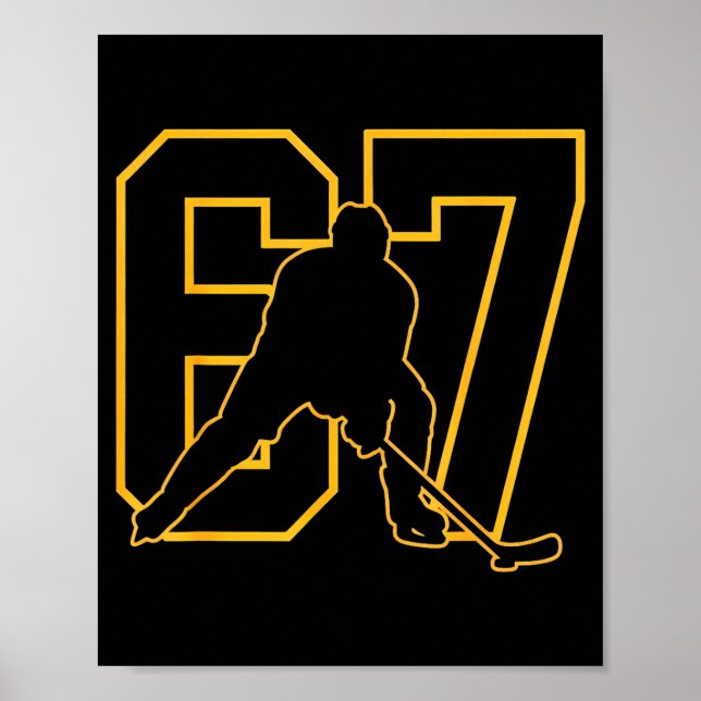67 Brainrot Jugend-Eishockey-Drip - Lustige Kinder Poster (Vorne)