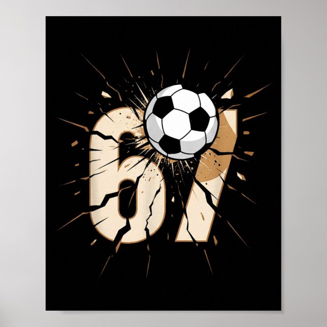 67 Brainrot Jugendfußball-Drip - Lustige Kinder 67 Poster (Vorne)