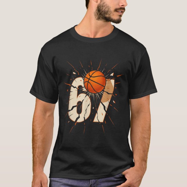 67 Brainrot Youth Basketball Drip - Funny Kids 67  T-Shirt (Vorderseite)
