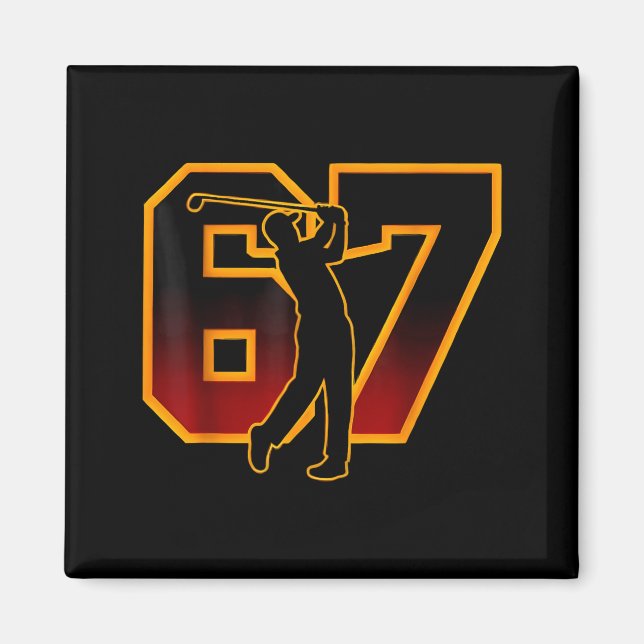 67 Brainrot Youth Golf Drip - Funny Kids 67  Magnet (Vorne)