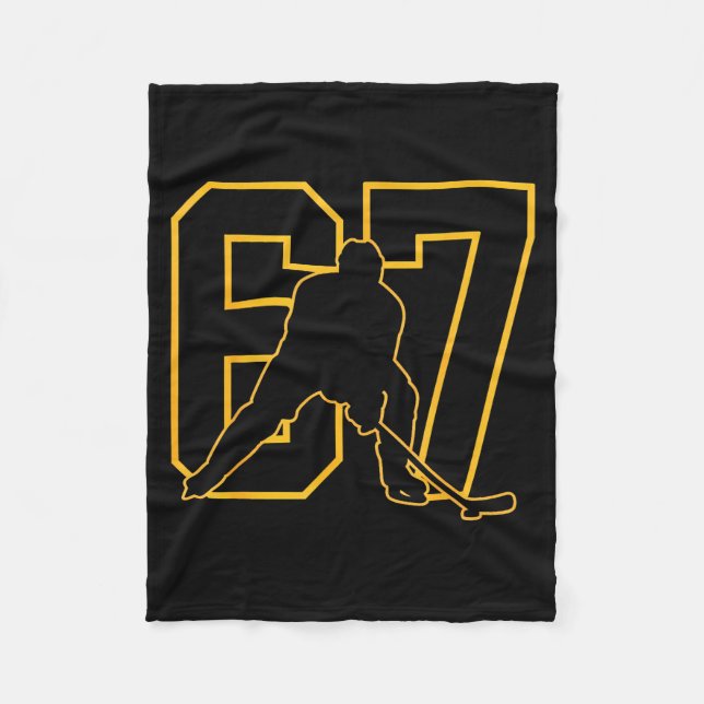 67 Brainrot Youth Ice Hockey Drip - Funny Kids 67  Fleecedecke (Vorderseite)