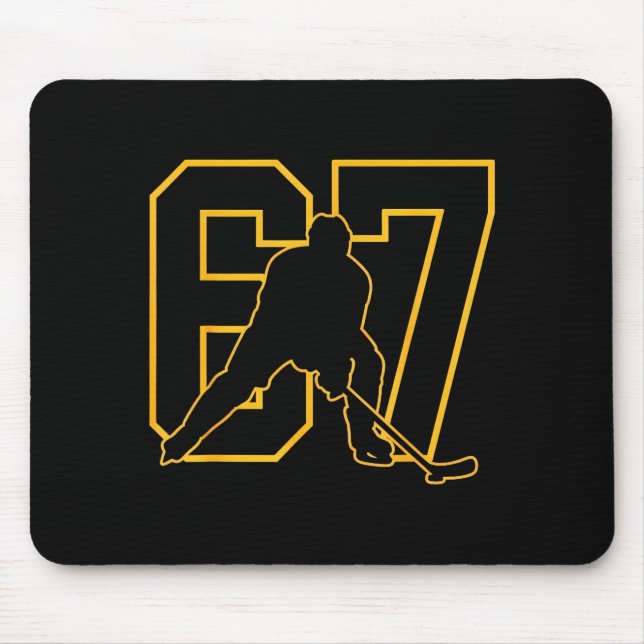 67 Brainrot Youth Ice Hockey Drip - Funny Kids 67  Mousepad (Vorne)