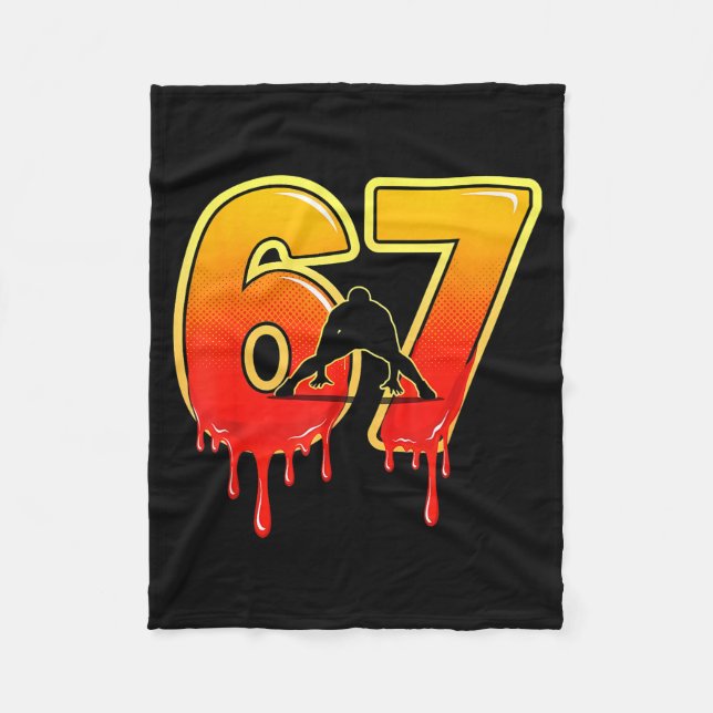 67 Brainrot Youth Wrestling Drip - Funny Kids 67  Fleecedecke (Vorderseite)