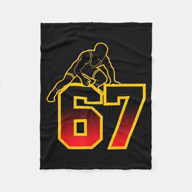 67 Brainrot Youth Wrestling Drip - Funny Kids 67  Fleecedecke (Vorderseite)