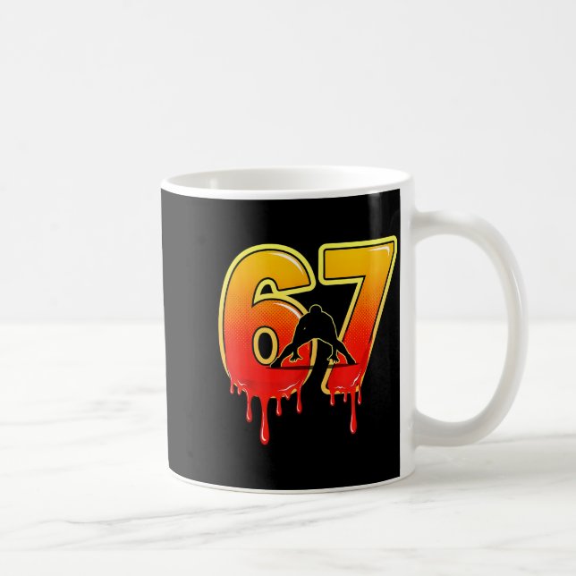 67 Brainrot Youth Wrestling Drip - Funny Kids 67  Kaffeetasse (Rechts)