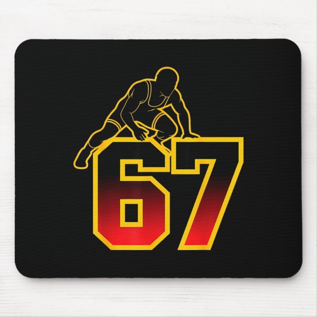 67 Brainrot Youth Wrestling Drip - Funny Kids 67  Mousepad (Vorne)