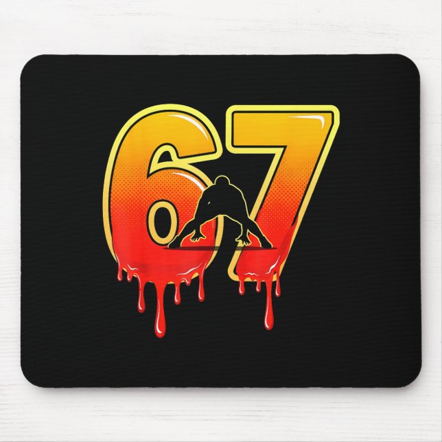 67 Brainrot Youth Wrestling Drip - Funny Kids 67  Mousepad (Vorne)