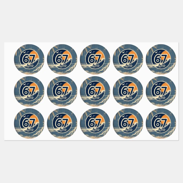 67 bro Surf-Aufkleber Etiketten (Blatt)