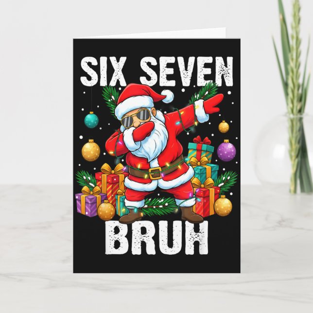 67 Bruh Christmas Cool Dabbing Santa Six Seven Mem Karte (Vorderseite)