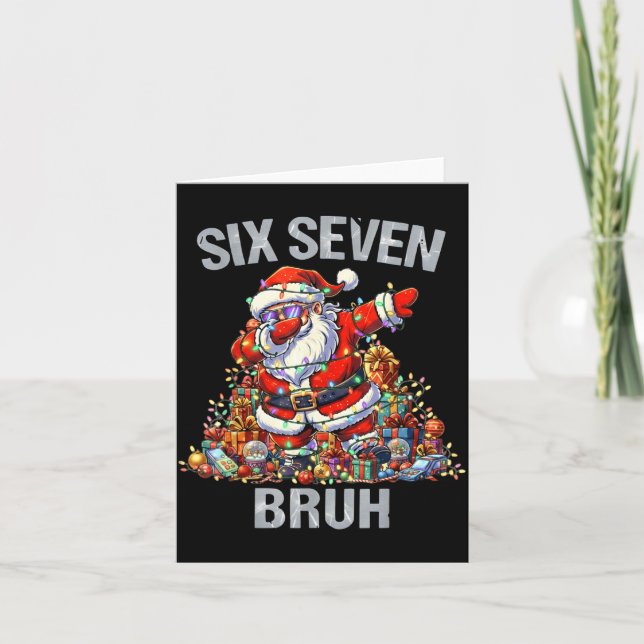 67 Bruh Christmas Six Seven Dabbing Santa 6 7 6-7  Karte (Vorderseite)