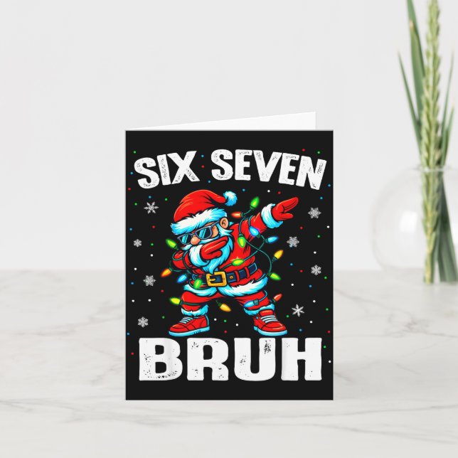 67 Bruh Christmas Six Seven Meme Dab Santa  Karte (Vorderseite)