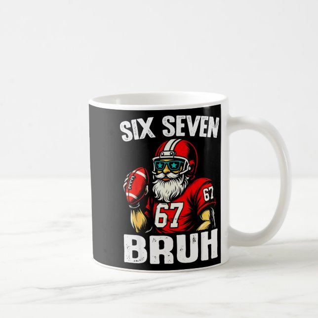 67 Bruh Meme Christmas Football Santa Six Seven  Kaffeetasse (Rechts)