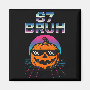 67 Bruh Meme Halloween Pumpkin 6 7 Brainrot Six Se Magnet