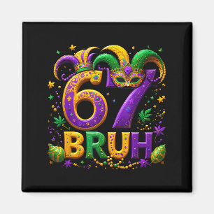 67 Bruh Narrhut Feder Maske Mardi Gras Fleur D Magnet