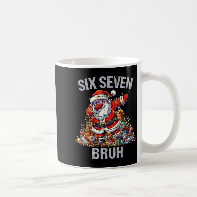 67 Bruh Weihnachten Six Seven Dabbing Santa 6 7 6- Kaffeetasse (Rechts)