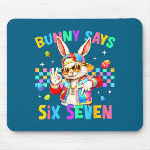 67 Bunny sagt sechs sieben Illustration Mousepad