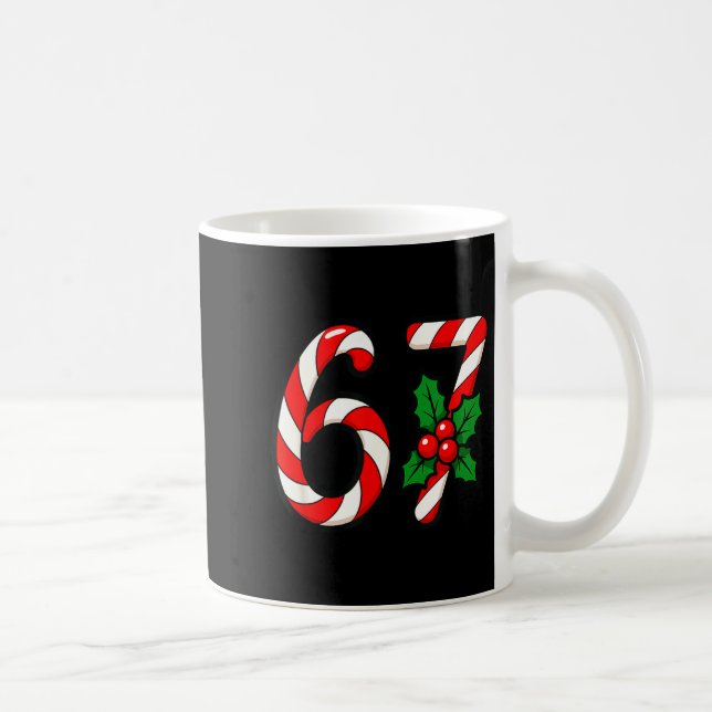 67 Candy Canes Funny Christmas Humor Meme Design  Kaffeetasse (Rechts)