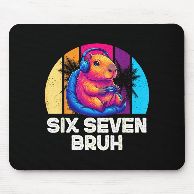 67 Capybara Lustig Six Seven Bruh Capybara Video G Mousepad (Vorne)