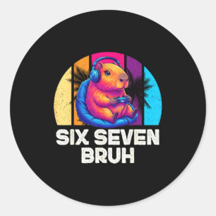 67 Capybara Lustig Six Seven Bruh Capybara Video G Runder Aufkleber