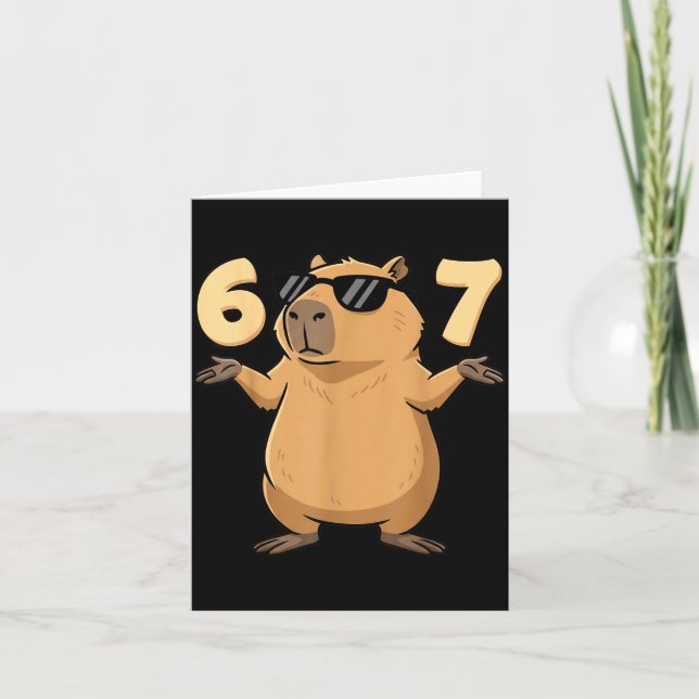 67 Capybara Meme 6 7 Aesthetic For Kids Young Adul Karte (Vorderseite)
