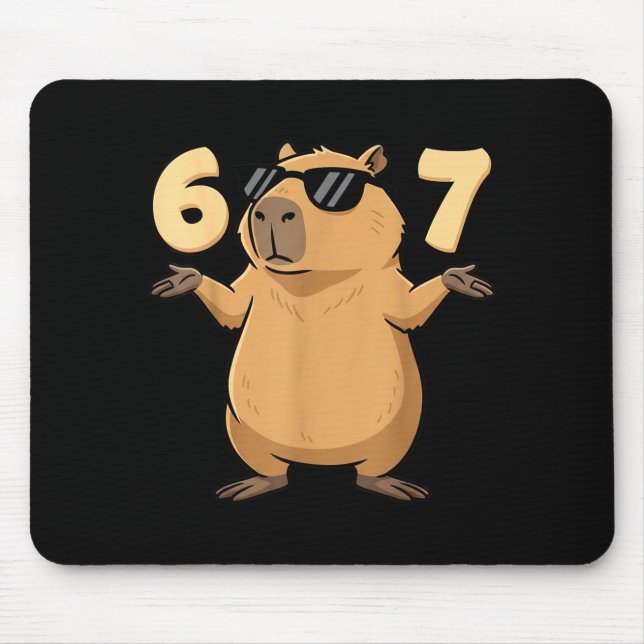 67 Capybara Meme 6 7 Ästhetik für Kinder junge Erw Mousepad (Vorne)
