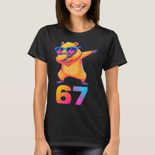67 Capybara Six Seven Meme Tier Coole Capybara Da T-Shirt