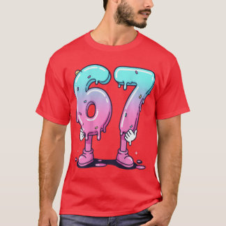 67 Cartoon Number Poster For Birthday Celebration  T-Shirt