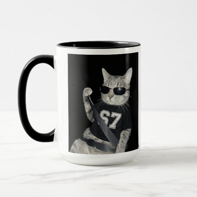 67 Cat Wearing Sunglasses Gen Alpha Funny Six Seve Tasse (Links)