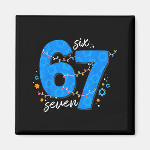67 Chanukka jüdischer Feiertag Menora Sechs Sieben Magnet