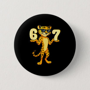67 Cheetah Meme Six Seven Hände Bewegung Kinder Ju Button