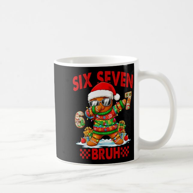 67 Christmas 6 7 Meme Gingerbread Man Xmas Pajamas Kaffeetasse (Rechts)
