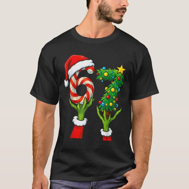 67 Christmas 6 7 Meme Hands Holiday Gen Alpha For  T-Shirt (Vorderseite)